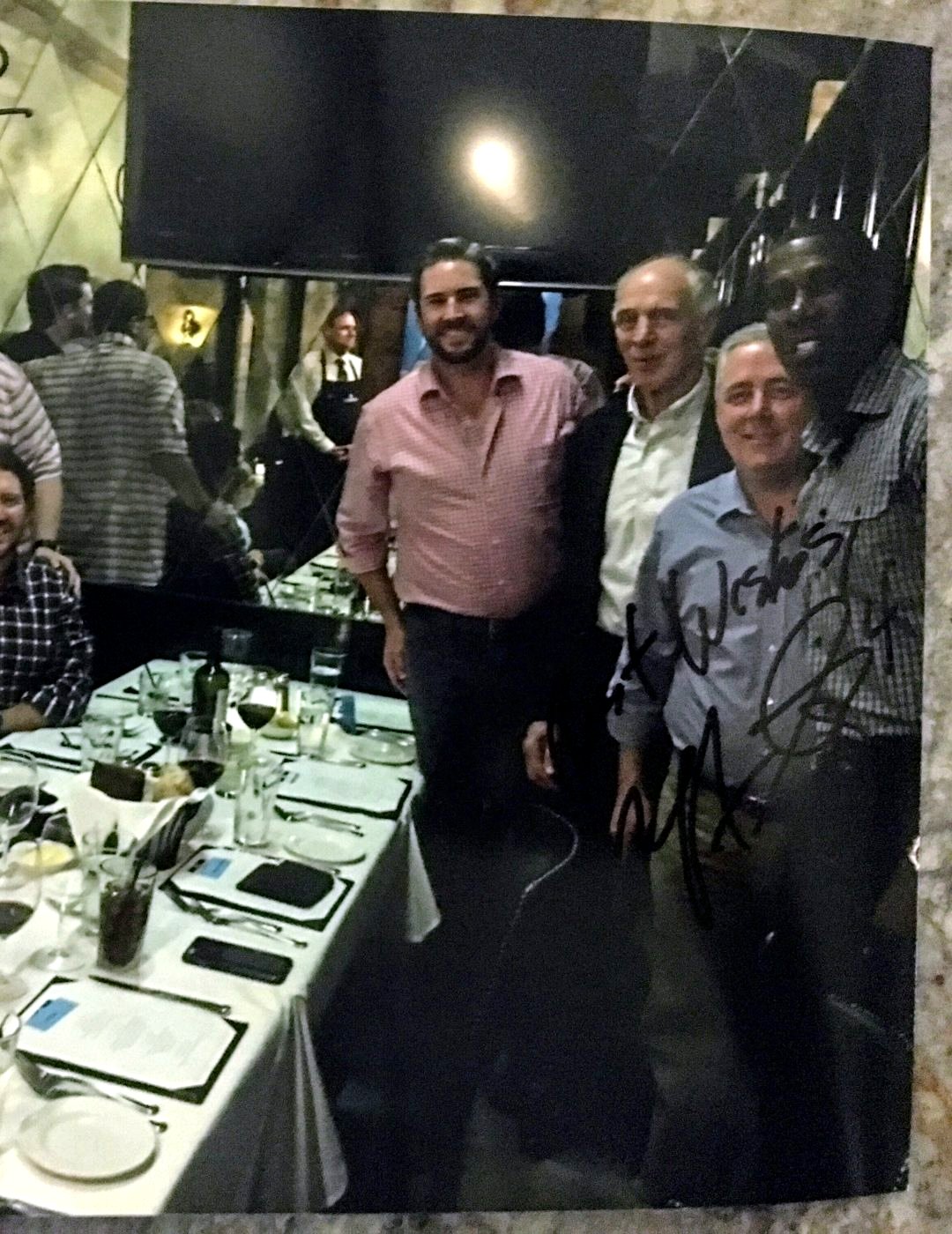 Andrew Hillman signed dinner with notable guests