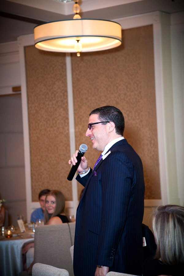 Andrew Hillman speaking at dinner event